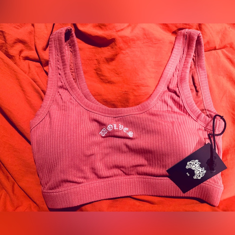 Darc Sport Ribbed Sports Bra in Rust Orange - Picture 2 of 4